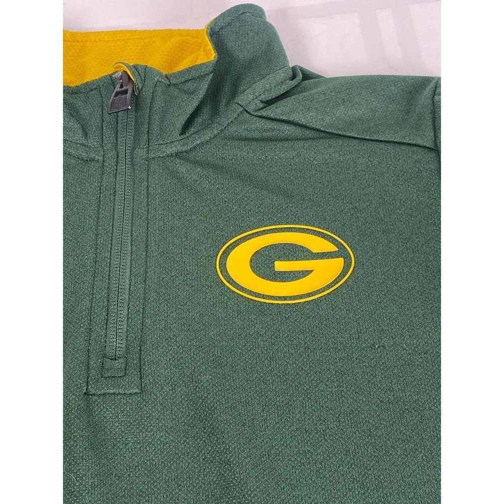 NFL Green Bay Packers Youth M (10/12) Green 1/4 Zip Pullover long sleeve - Picture 5 of 6